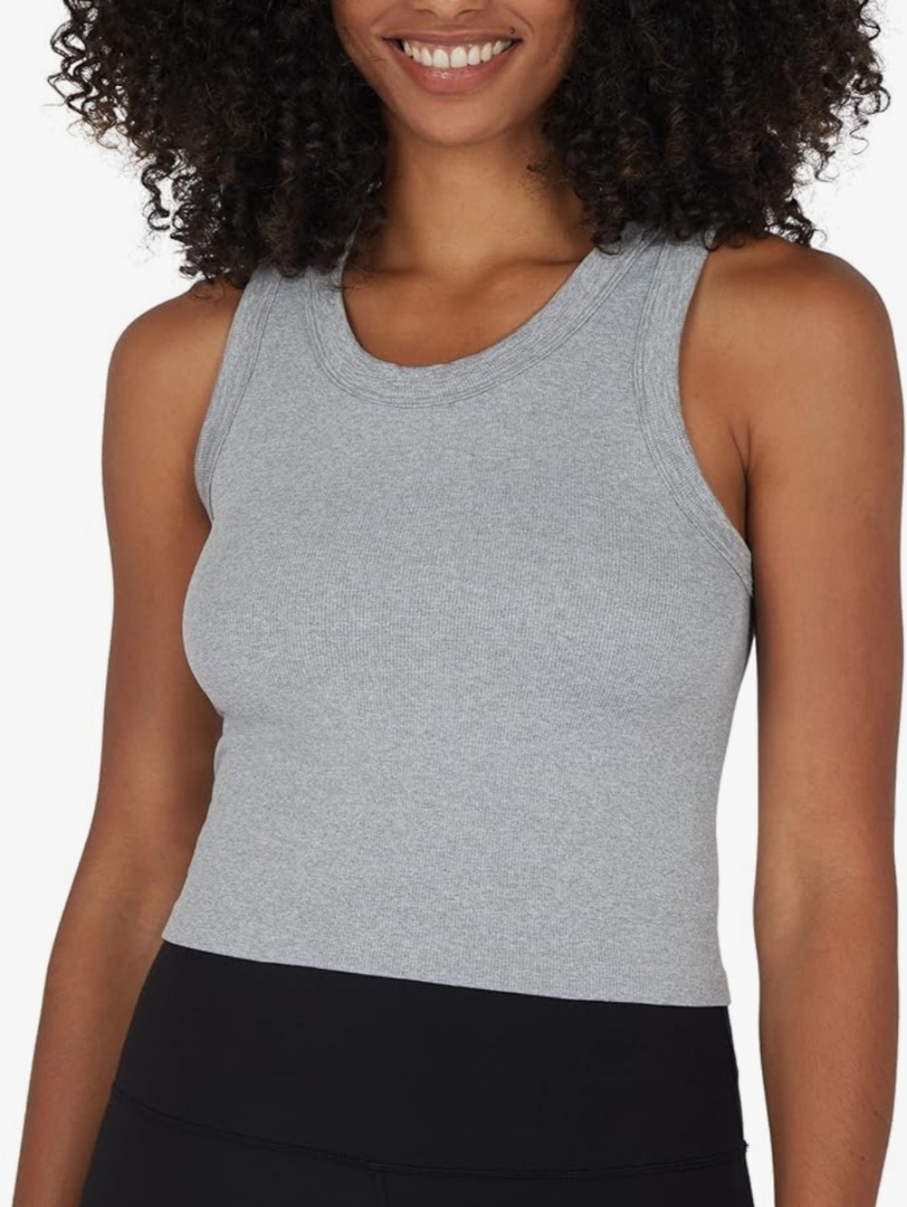 90 Degrees 2024 Light Gray Ribbed Tank Top